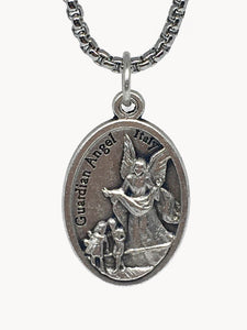 Saint Christopher & Guardian Angel Medal Necklace
