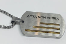 Load image into Gallery viewer, Dog Tag Necklace Military Pendant - &quot;Acta Non Verba&quot; Engraved