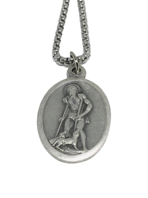 Saint Lazarus Medal Necklace