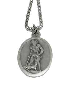 Saint Lazarus Medal Necklace