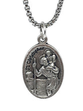 Load image into Gallery viewer, Saint Christopher &amp; Guardian Angel Medal Necklace