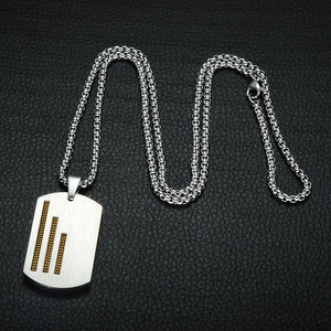 Dog Tag Necklace Military Pendant - "Memento Mori" Engraved